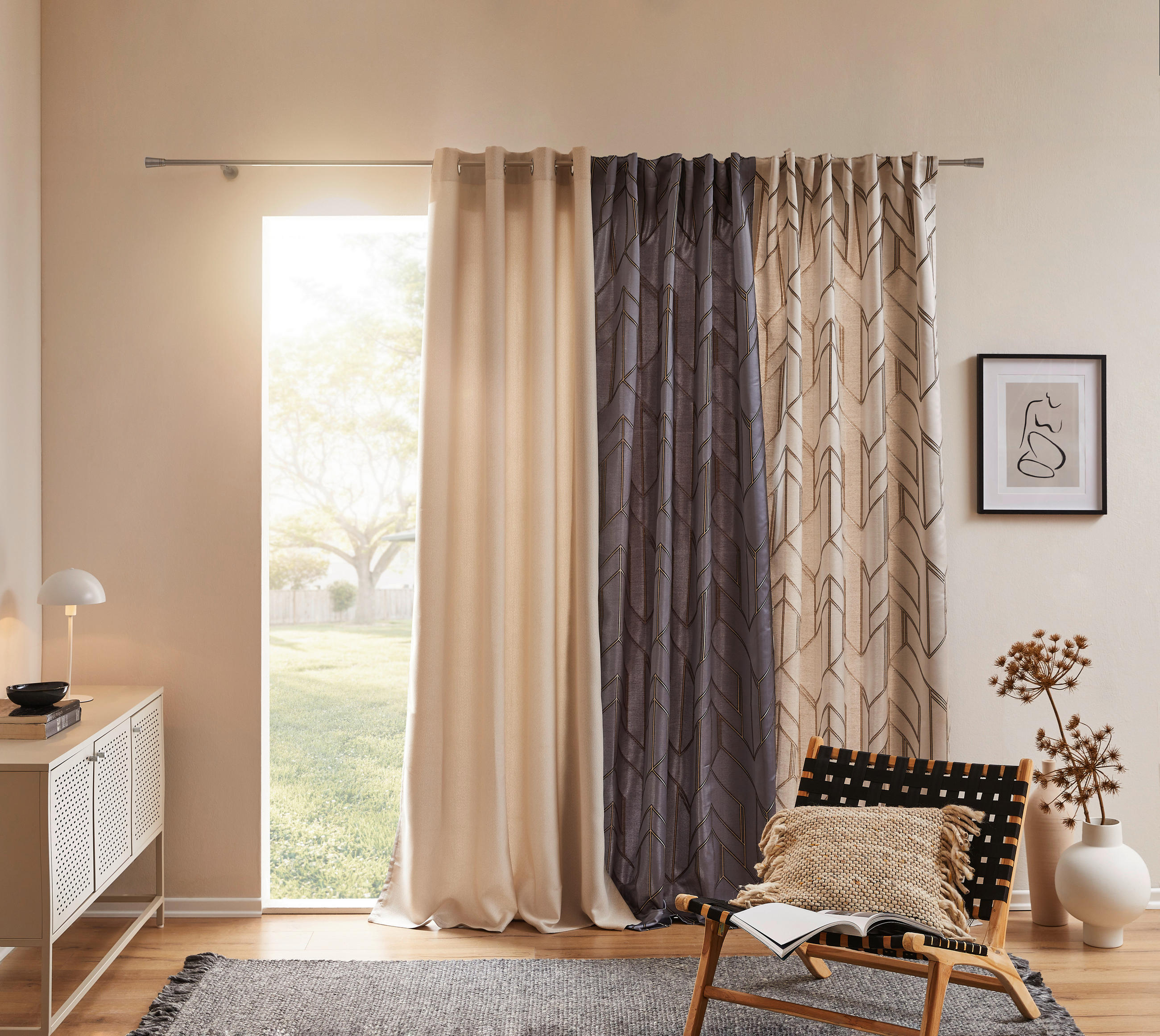 ZÁVĚS S OČKY, zatemnění, 140/250 cm - béžová, Basics, textil (140/250cm) - Schöner Wohnen