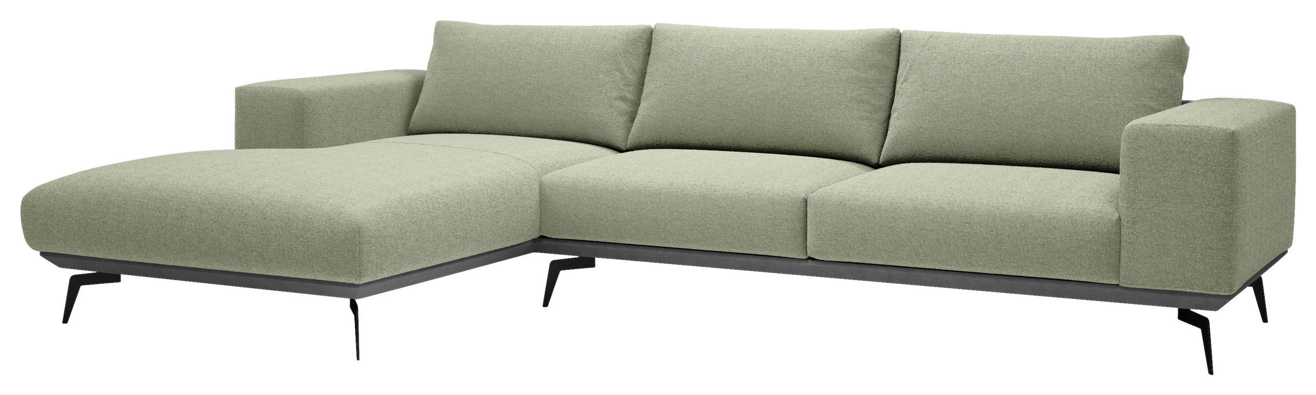 Thumbnail - Mid.you Ecksofa, Mintgrün, Holz, Textil, 4-Sitzer, Füllung: Polyester, Silikon, Ottomane links, L-Form, 330x180 cm, Made...