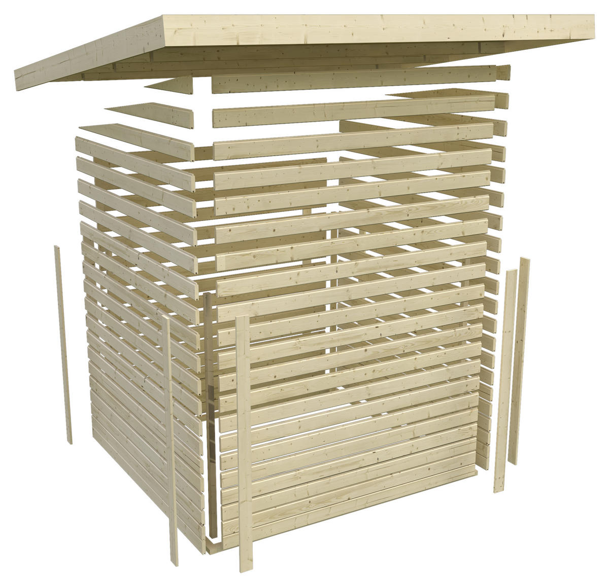 GARTENHAUS  - Grau, Basics, Holz (491/217/211cm) - Karibu