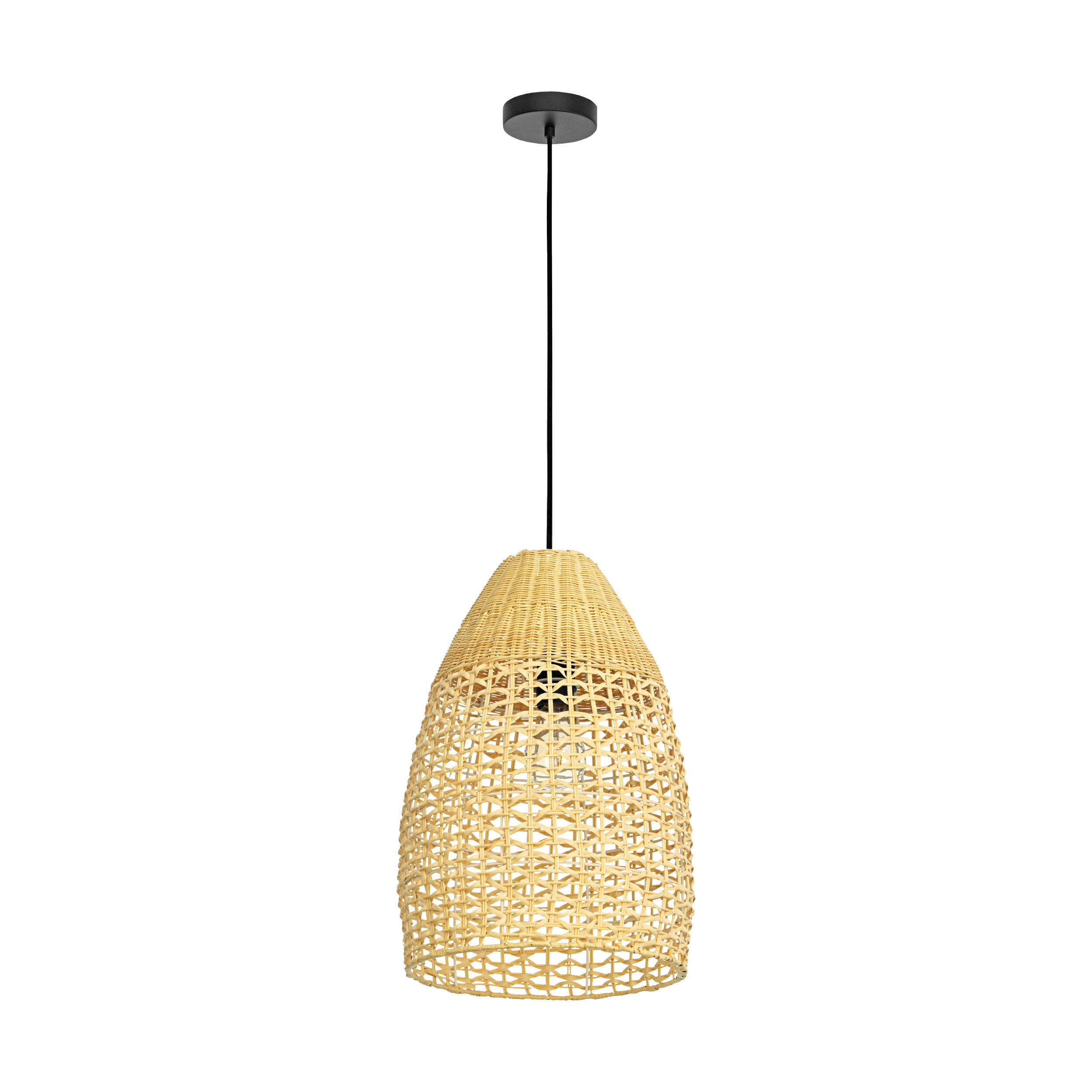 HÄNGELEUCHTE Sambucona 35/150 cm   - Schwarz, Natur, Holz/Metall (35/150cm) - Eglo