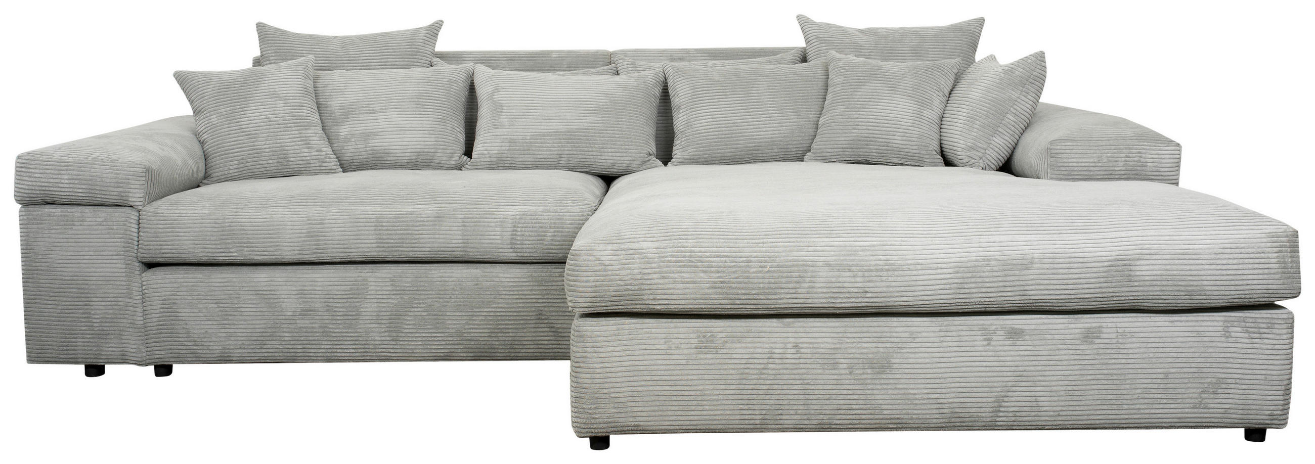 ECKSOFA Grau Cord Zierkissen, Rückenkissen, Rücken echt  - Schwarz/Grau, MODERN, Kunststoff/Textil (300/208cm) - Carryhome