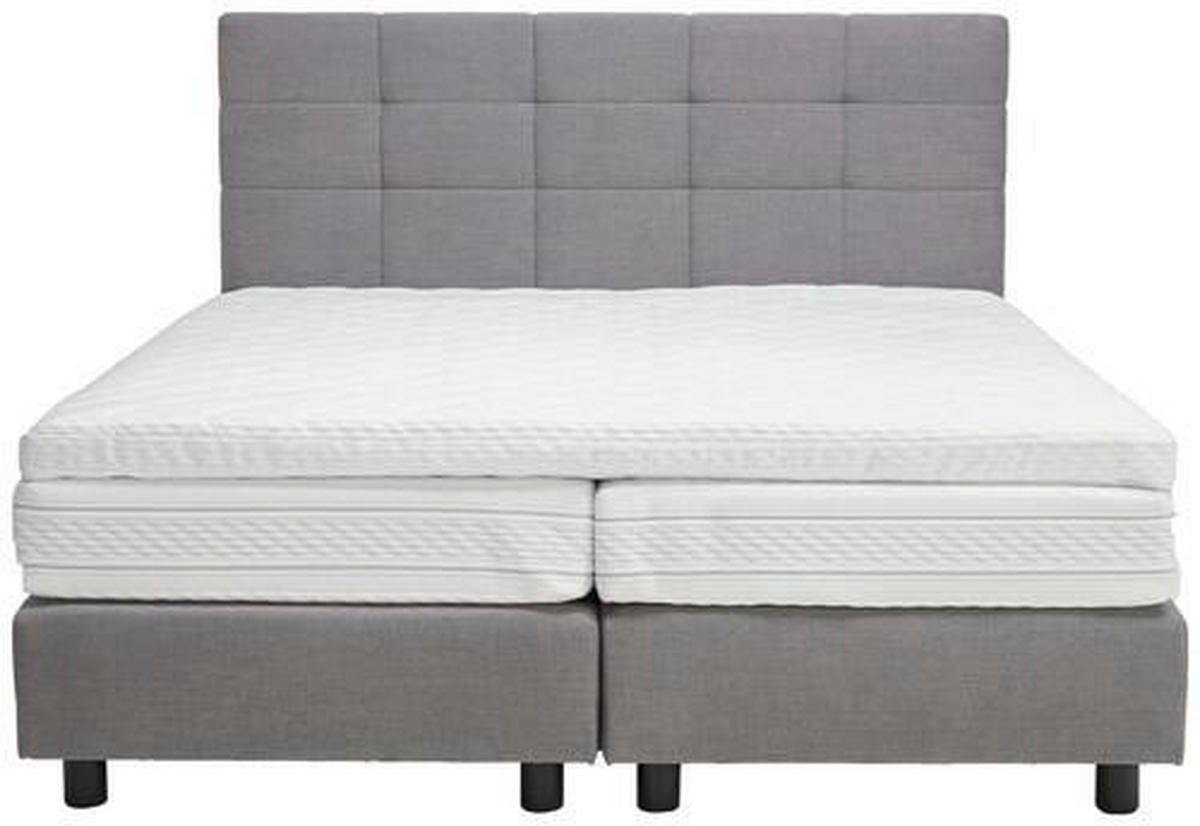 BOXSPRINGBETT in Webstoff Grau  - Schwarz/Grau, Design, Holz/Textil (180/200cm) - Joka