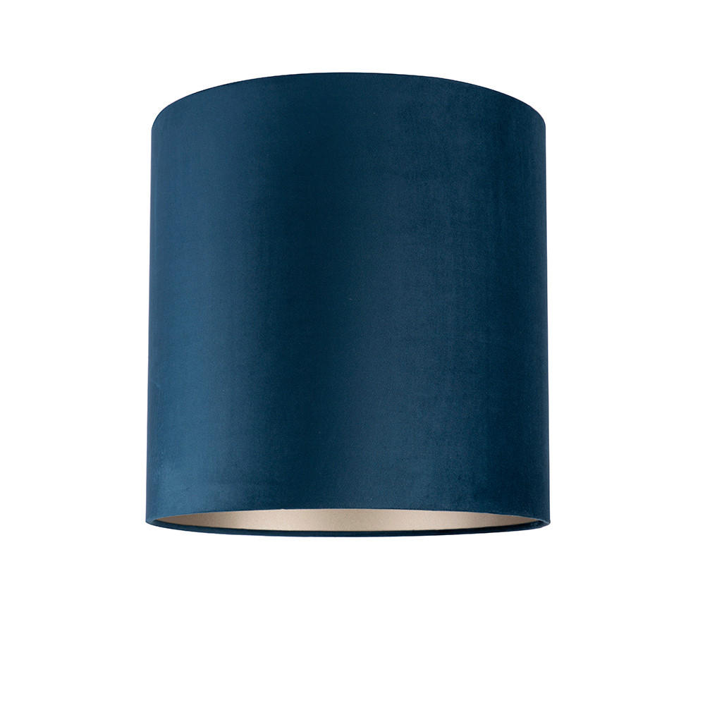 XXXLutz Leuchtenschirm Velour Dunkelblau 35 cm
