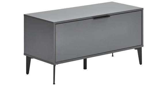 GARDEROBENBANK in 92/48/40 cm - Anthrazit/Schwarz, MODERN, Holzwerkstoff/Metall (92/48/40cm) - Hom`in