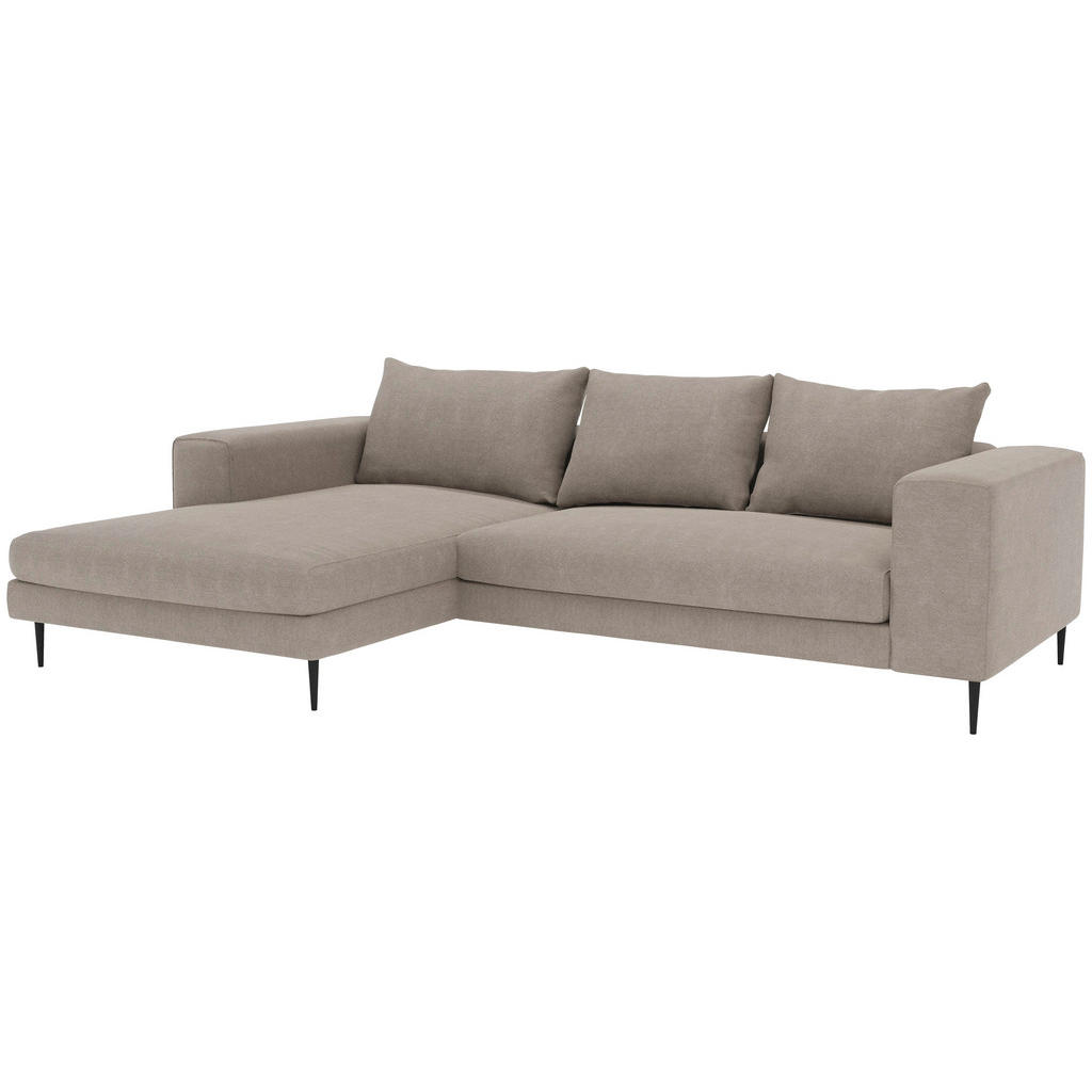 Thumbnail - Trendmanufaktur Ecksofa Aurora, Taupe, Textil, 4-Sitzer, Füllung: Schaumstoff, Silikon, Ottomane links, L-Form, 275x170 ...