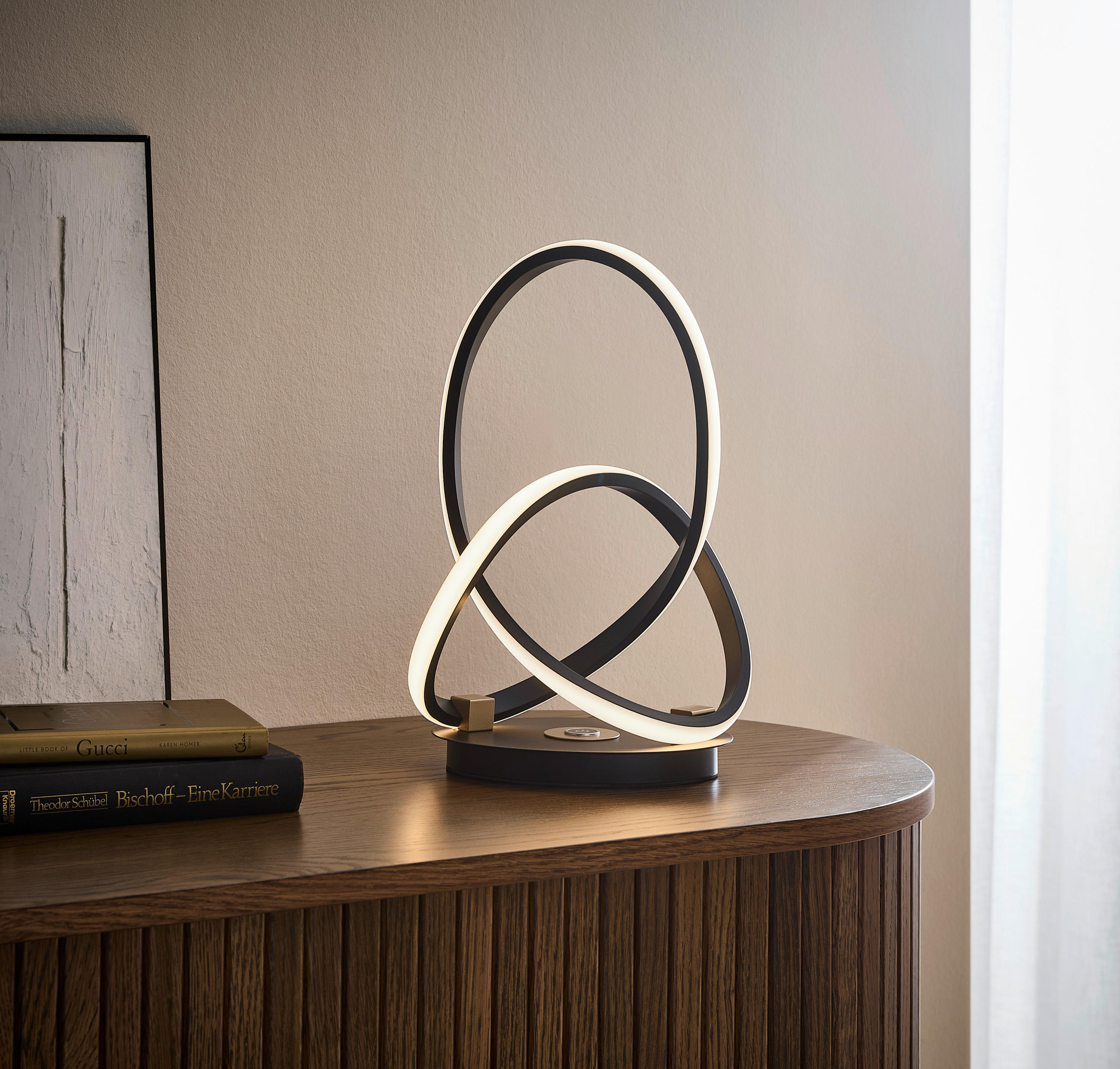 LED-TISCHLEUCHTE INDIGO 28/14/33 cm   - Goldfarben/Schwarz, Design, Metall (28/14/33cm) - Eglo