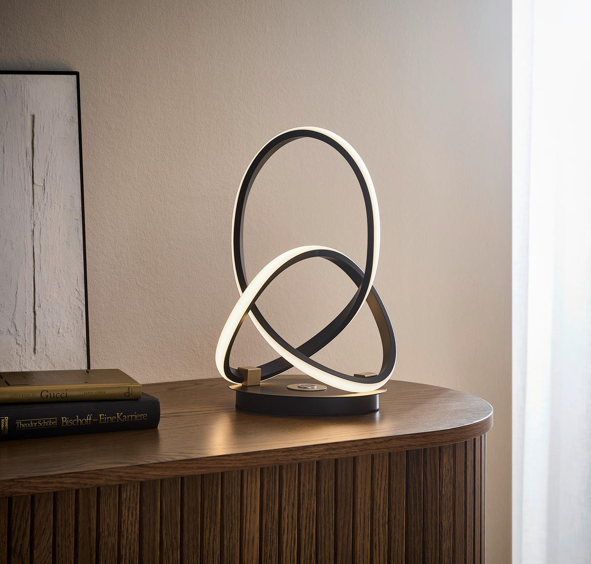 LED-TISCHLEUCHTE INDIGO 28/14/33 cm   - Goldfarben/Schwarz, Design, Metall (28/14/33cm) - Eglo