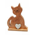 DEKOKATZE - Naturfarben, Basics, Holz (21,5/15/6cm) - Ambia Home