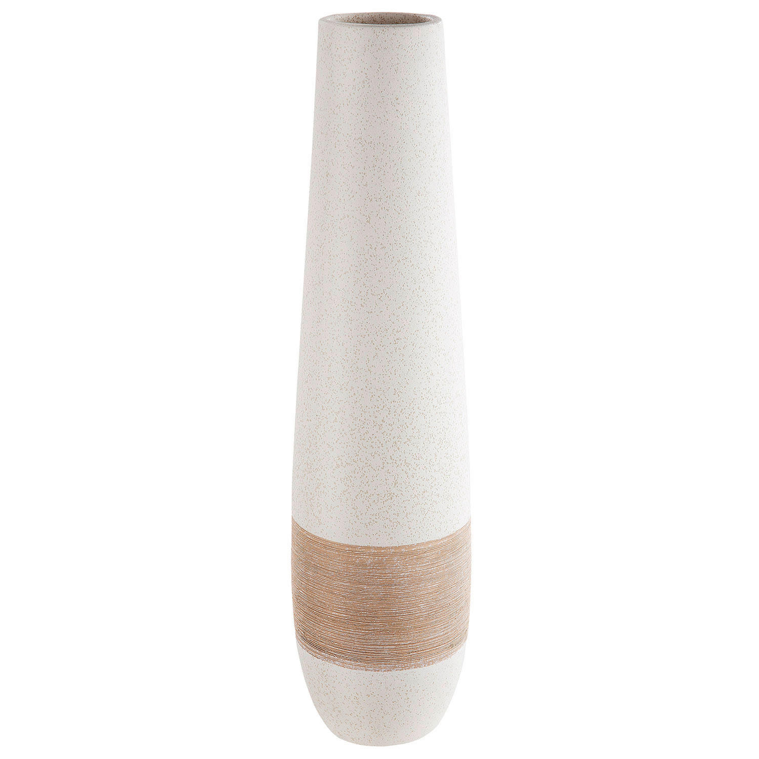 XXXLutz Vase Olbia Creme, Hellbraun 12x46x12 cm