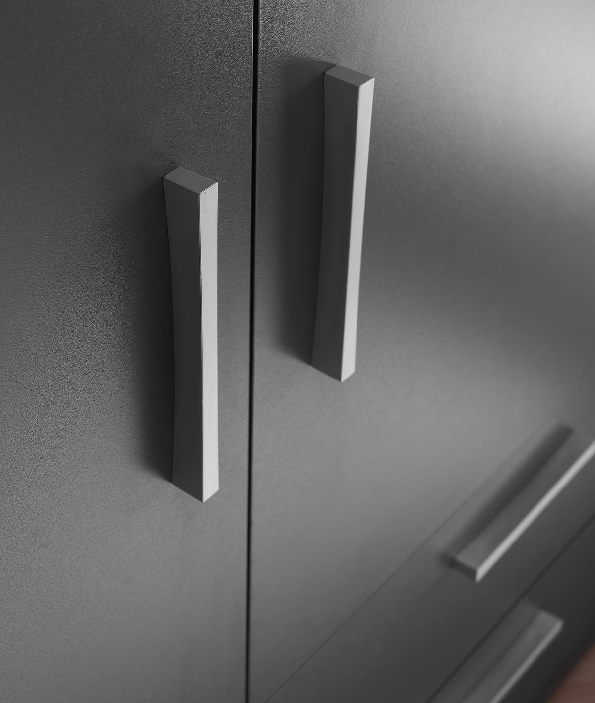 HIGHBOARD , 120/140/38 cm, 2 Schublade(n)  - Alufarben/Graphitfarben, KONVENTIONELL, Holzwerkstoff/Kunststoff (120/140/38cm) - Carryhome