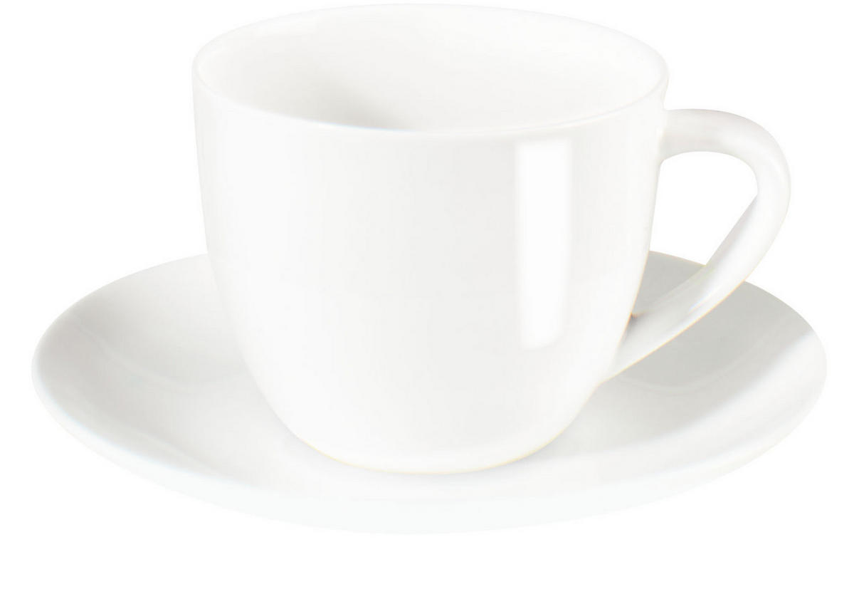 CAPPUCCINOTASSE MIT UNTERTASS A TABLE  - Weiss, Basics, Keramik (0.25l) - ASA