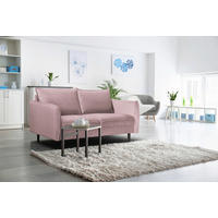 2-SITZER-SOFA JULI Samt Rosa  - Schwarz/Rosa, Design, Holz/Textil (138/86/100cm) - P & B