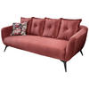 3-SITZER-SOFA Velours Multicolor, Koralle  - Koralle/Multicolor, Basics, Holz/Textil (236/94/103cm) - Livetastic