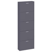 SCHUHSCHRANK Sulos  in 59/179/17 cm  - Anthrazit/Silberfarben, Design, Holzwerkstoff/Kunststoff (59/179/17cm) - MID.YOU