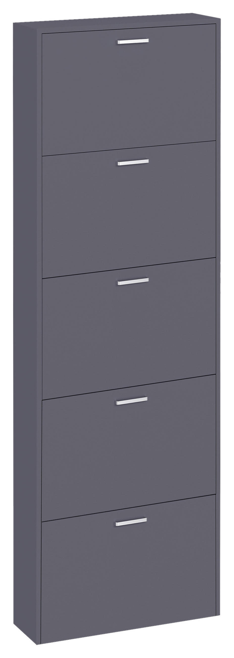SCHUHSCHRANK Sulos  in 59/179/17 cm  - Anthrazit/Silberfarben, Design, Holzwerkstoff/Kunststoff (59/179/17cm) - MID.YOU
