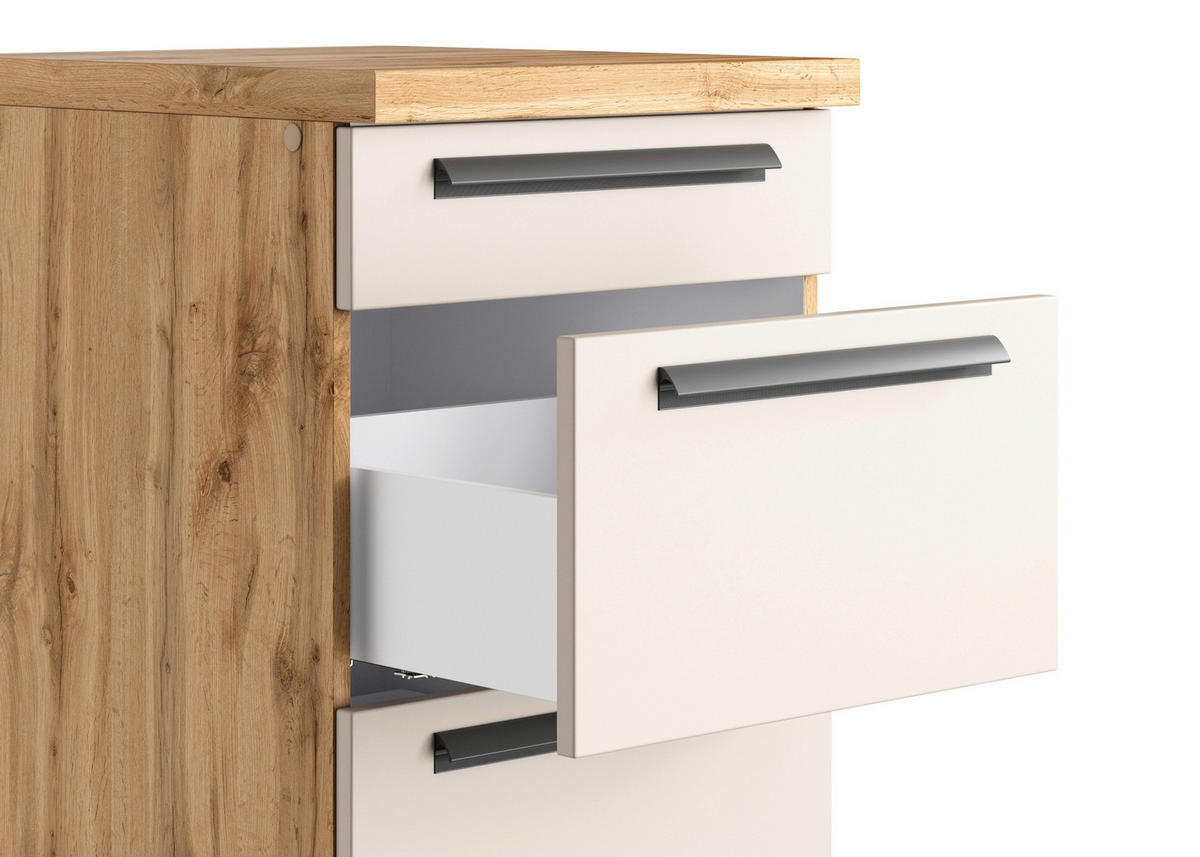 KÜCHENLEERBLOCK Aveiro 220 cm  in Kaschmir, Eiche Wotan  - Kaschmir/Eiche Wotan, Trend, Holzwerkstoff/Metall (220cm) - Held