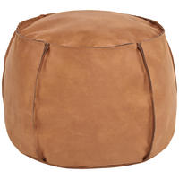 HOCKER in Textil, Leder Haselnussfarben  - Haselnussfarben, MODERN, Leder/Textil (60/36/60cm)