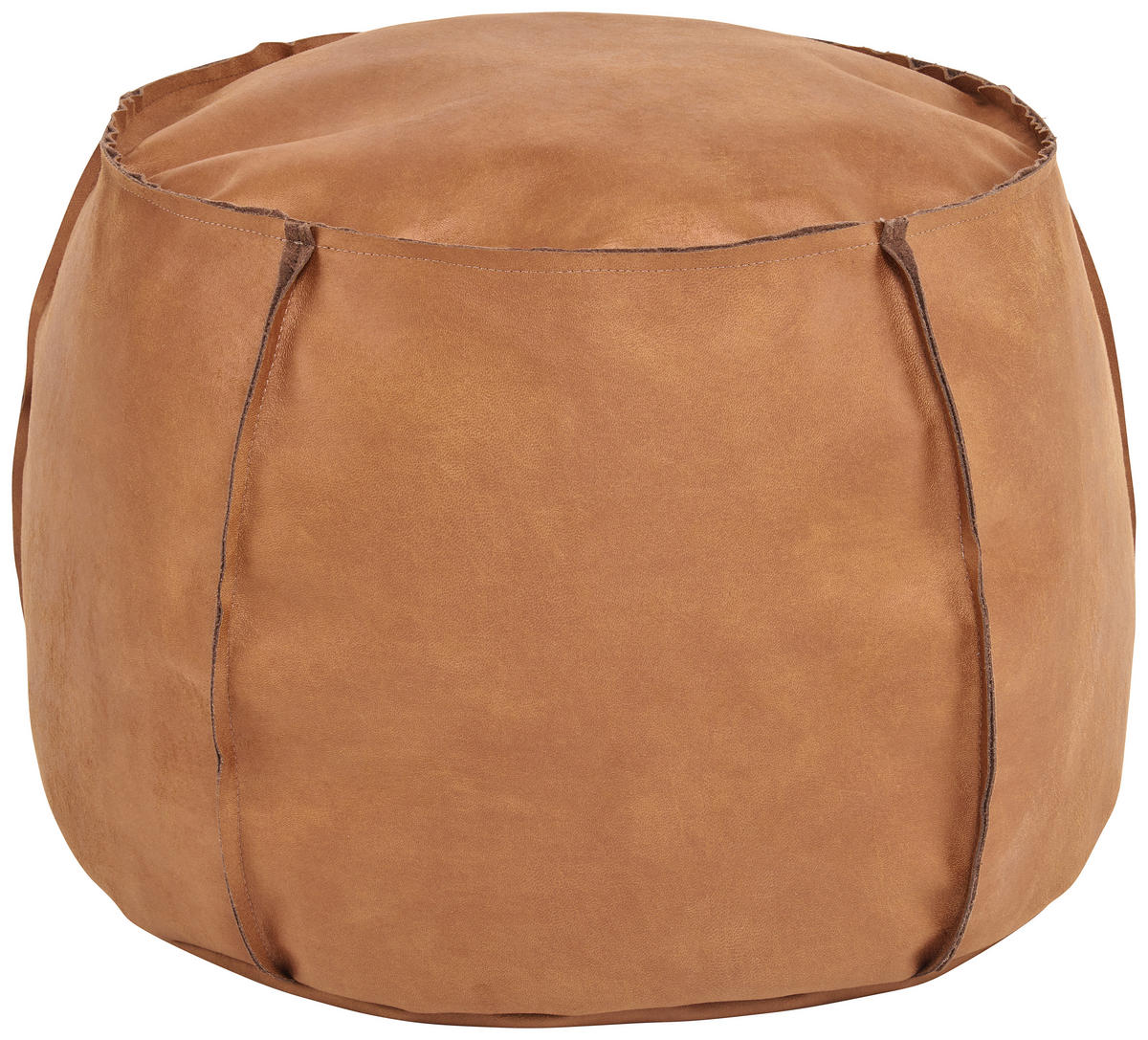 HOCKER in Textil, Leder Haselnussfarben  - Haselnussfarben, MODERN, Leder/Textil (60/36/60cm)