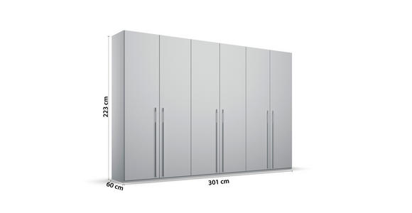 DREHTÜRENSCHRANK  in Grau  - Grau, Trend, Holzwerkstoff/Metall (301/223/60cm) - Novel