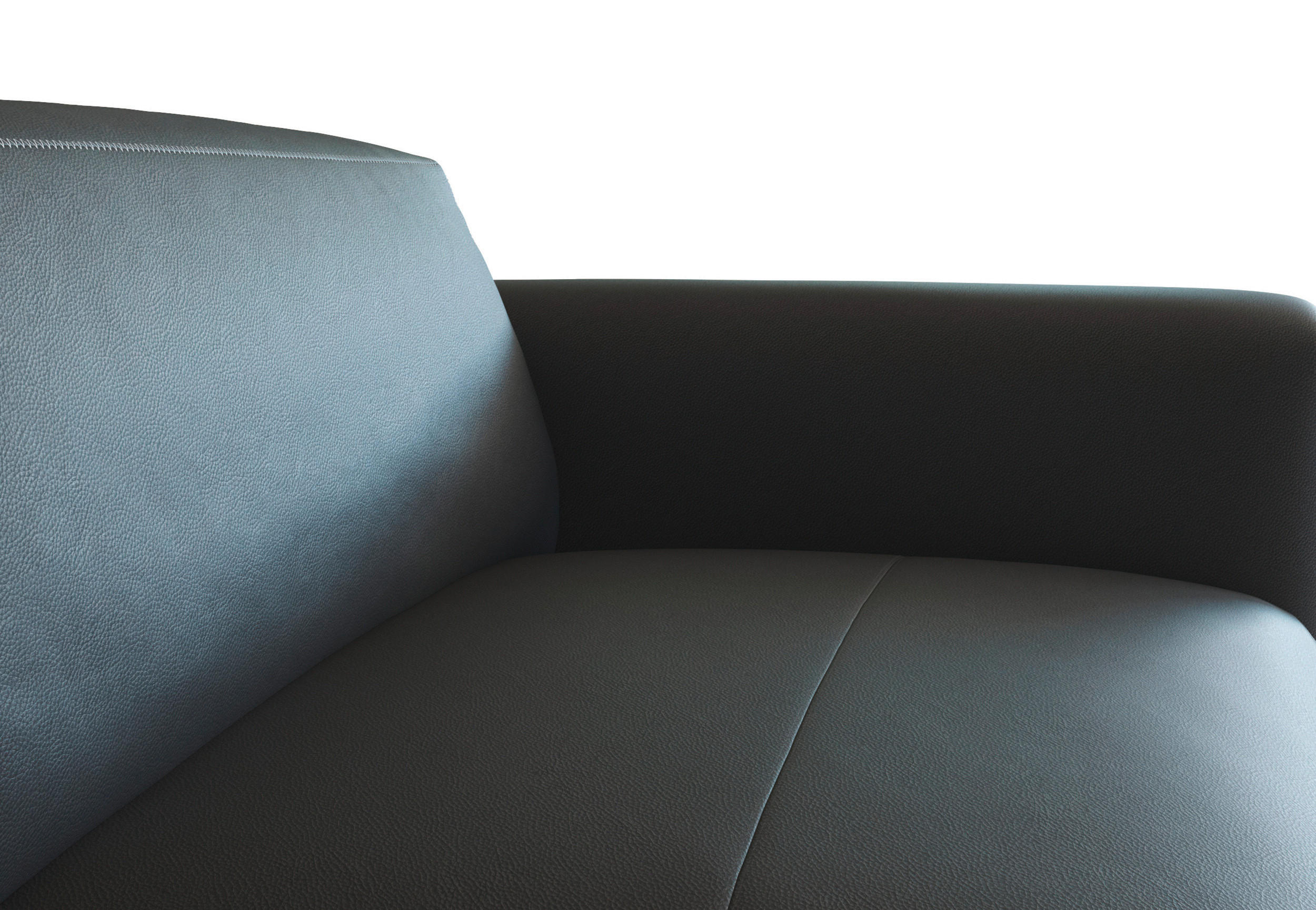 3-SITZER-SOFA Echtleder Schwarz  - Schwarz, Design, Leder/Holz (252/73/102cm) - Livetastic