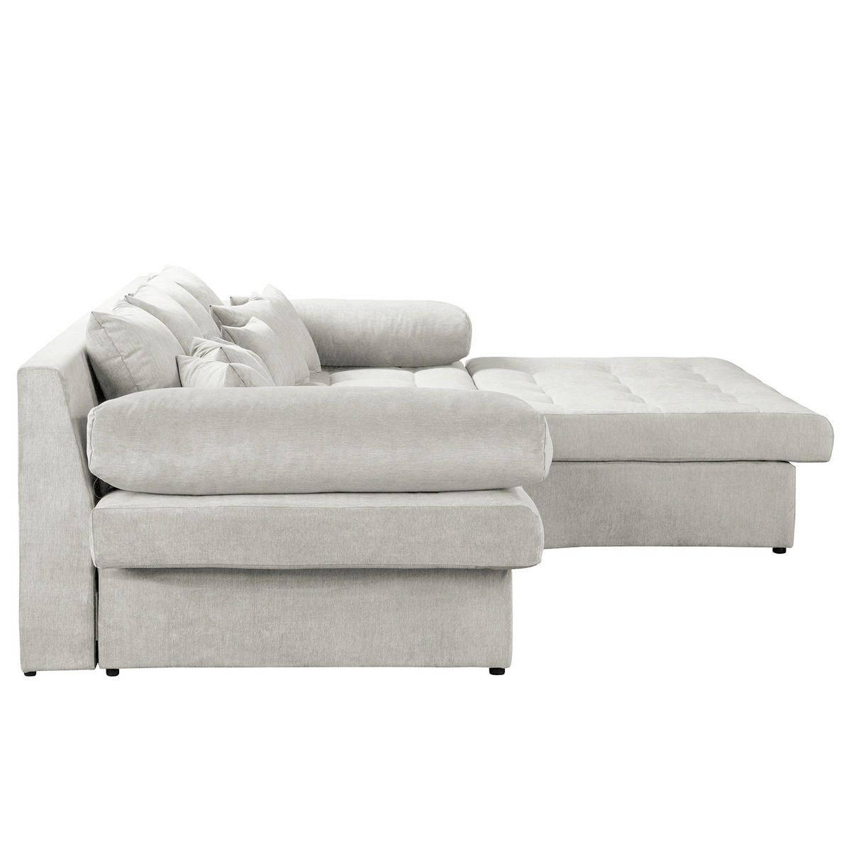 ECKSOFA Naomi Creme Mikrofaser Rückenkissen  - Creme/Schwarz, Design, Kunststoff/Textil (284/243cm) - P & B
