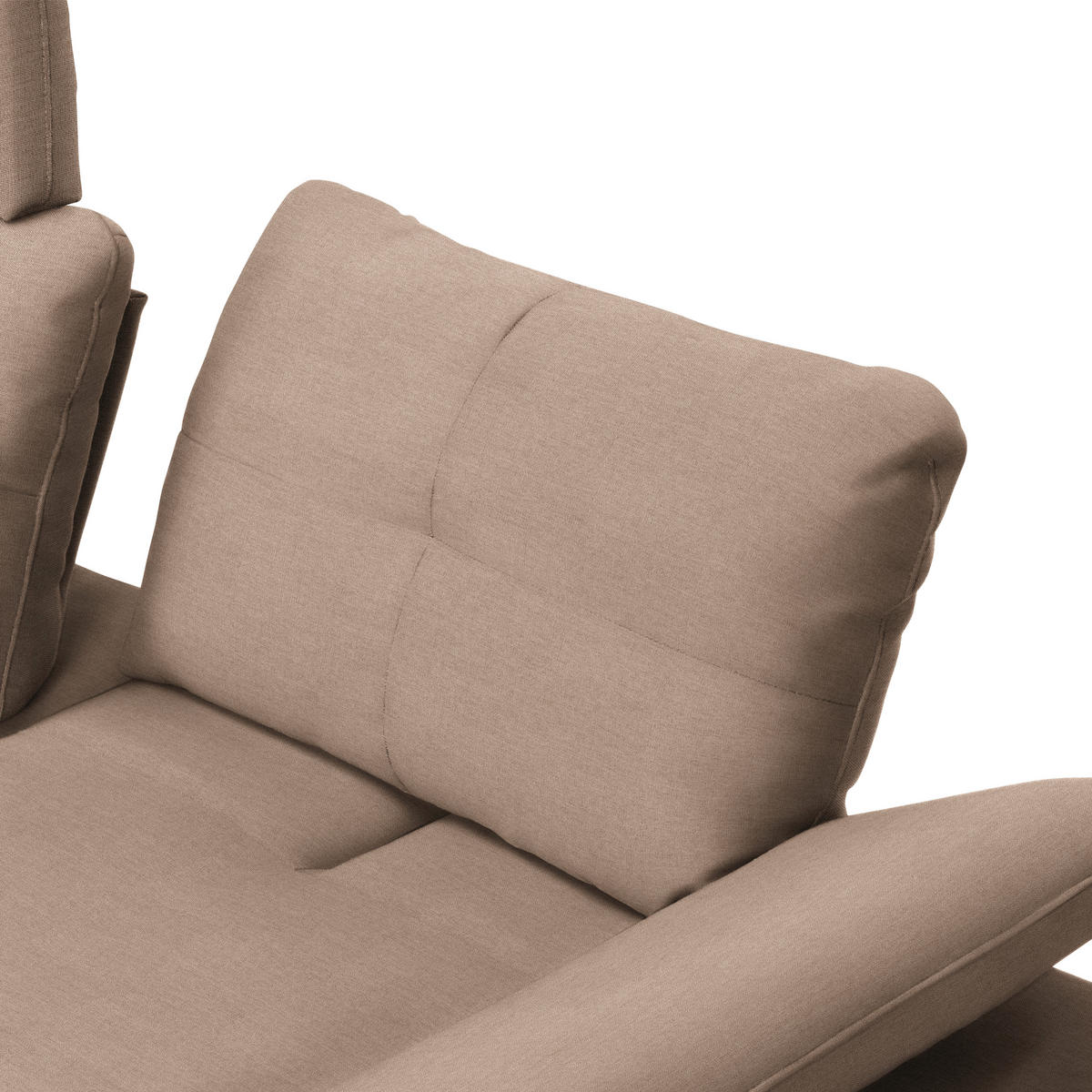 ECKSOFA in Webstoff Taupe  - Taupe/Schwarz, Design, Textil/Metall (179/301cm) - Chilliano