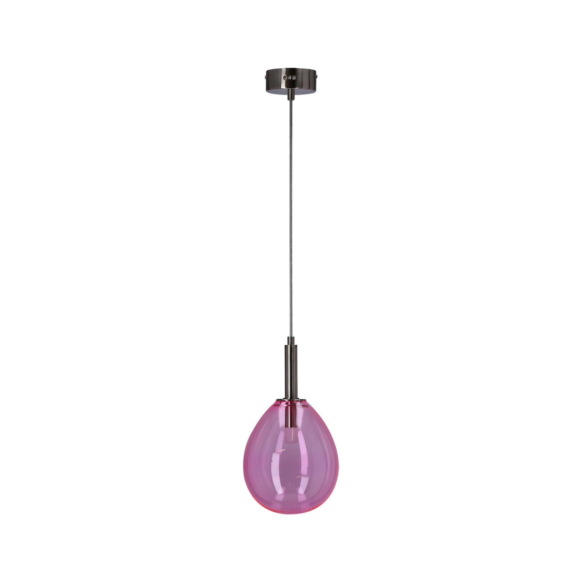 LED-HÄNGELEUCHTE 18/18/115 cm  - Chromfarben/Pink, Design, Glas/Metall (18/18/115cm)