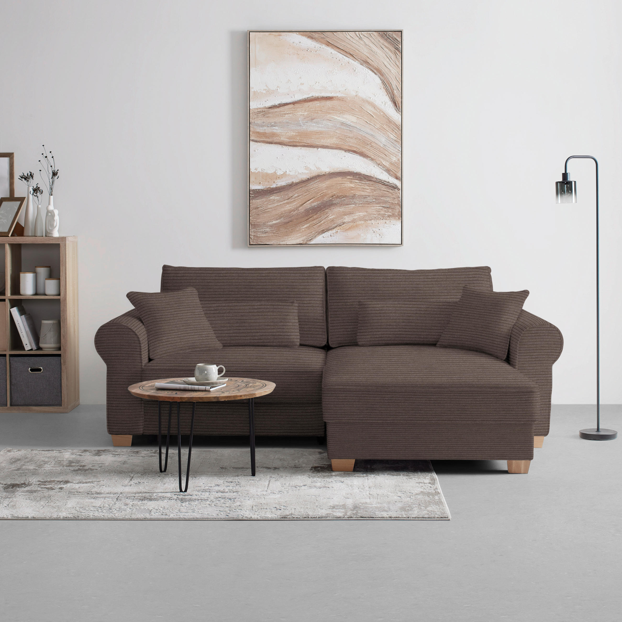 HÖRNSOFFA i mocca  - mocca, Modern, trämaterial/trä (255/185cm) - MID.YOU