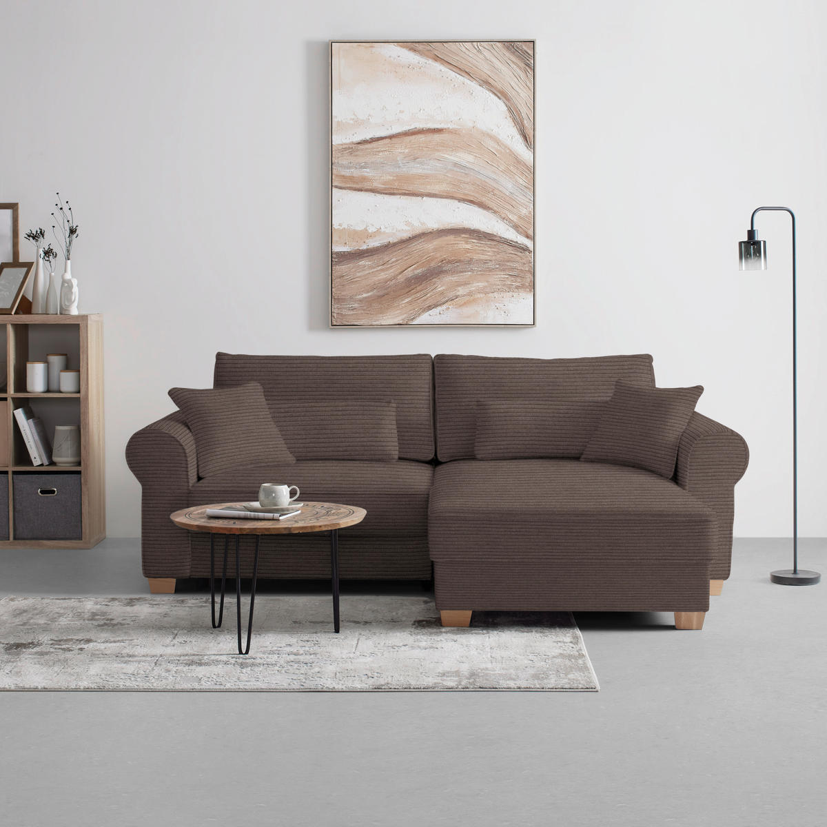 HÖRNSOFFA i mocca  - mocca, Modern, trämaterial/trä (255/185cm) - MID.YOU