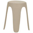 STAPELHOCKER Lederlook Beige  - Beige, Basics, Kunststoff/Textil (30/47/30cm) - Carryhome