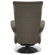RELAXSESSEL in Leder Graubraun  - Edelstahlfarben/Graubraun, Design, Leder/Metall (78/112/85cm) - Cantus