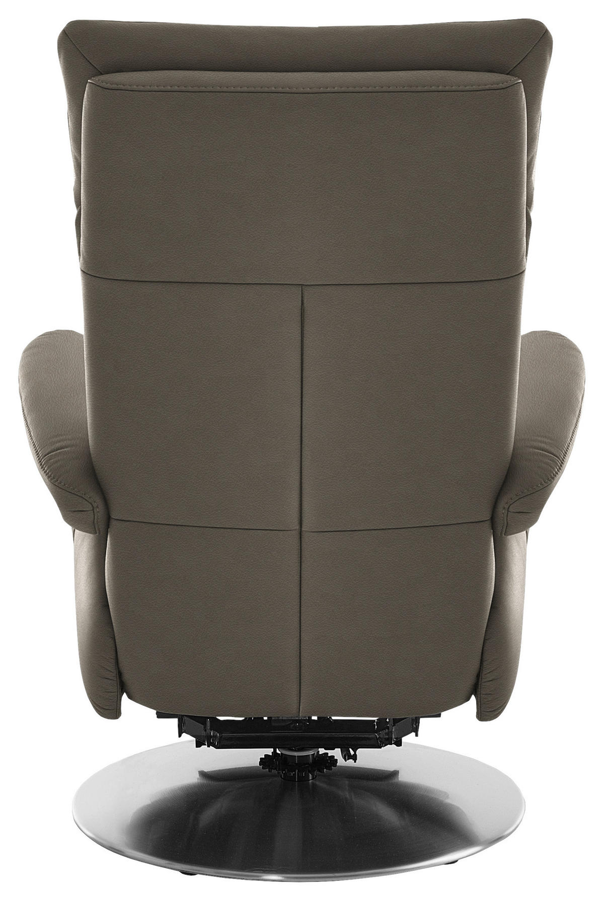 RELAXSESSEL in Leder Graubraun  - Edelstahlfarben/Graubraun, Design, Leder/Metall (78/112/85cm) - Cantus