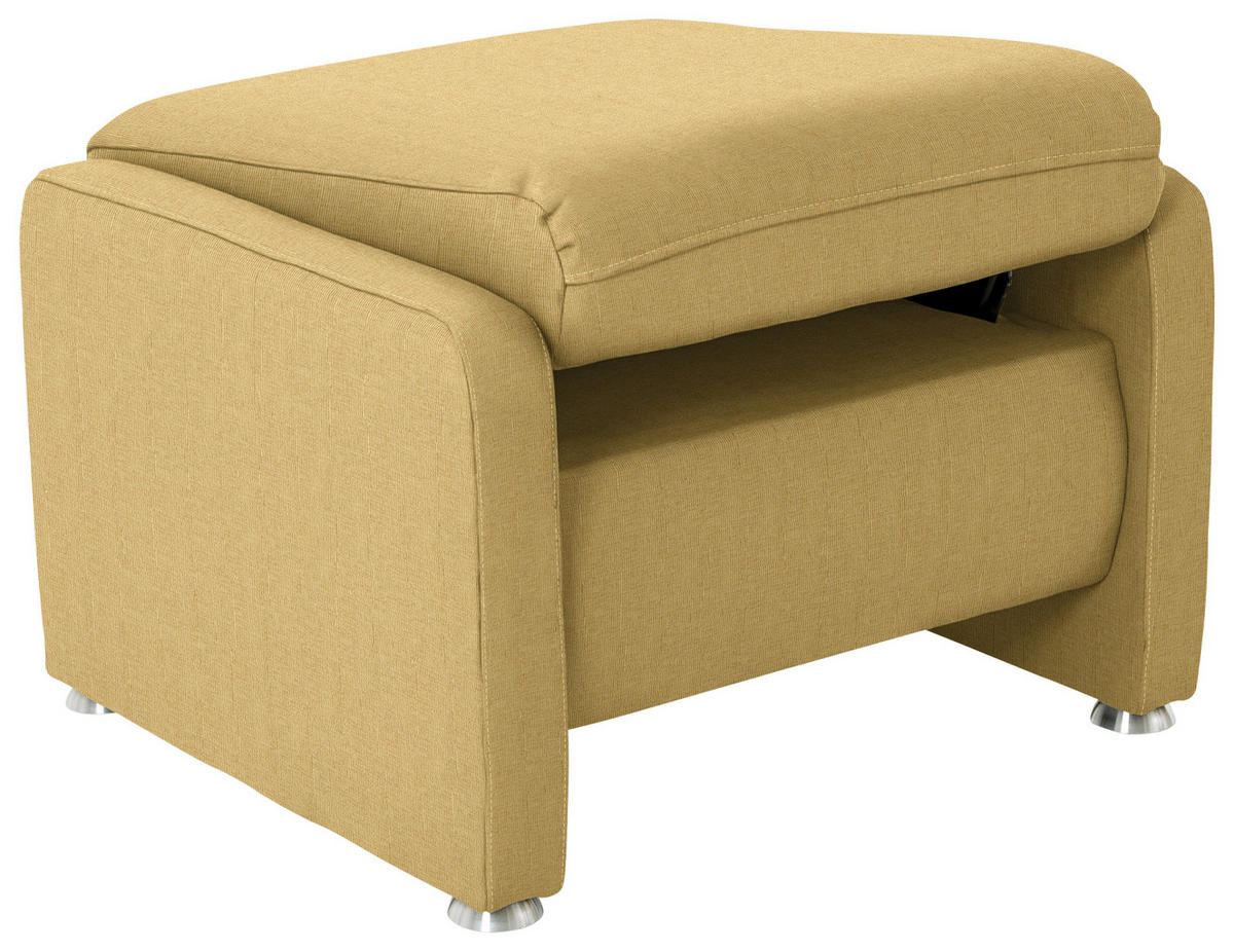 HOCKER in Textil Gelb  - Gelb/Alufarben, KONVENTIONELL, Textil/Metall (67/44/58cm) - Beldomo Comfort