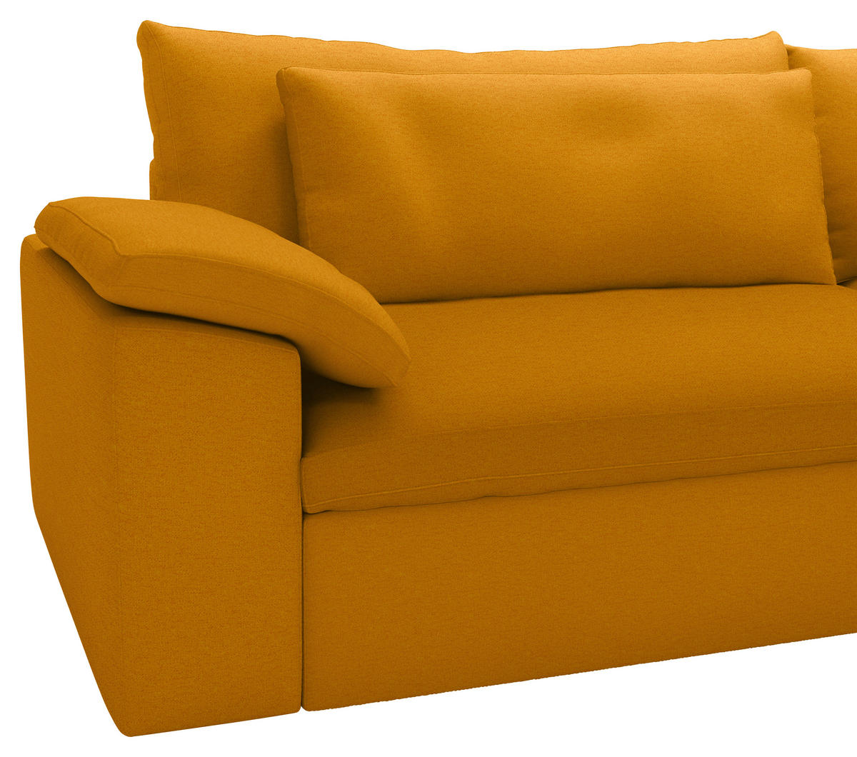 ECKSOFA Flachgewebe Currygelb  - Currygelb/Schwarz, Modern, Kunststoff/Textil (306/198cm) - Carryhome