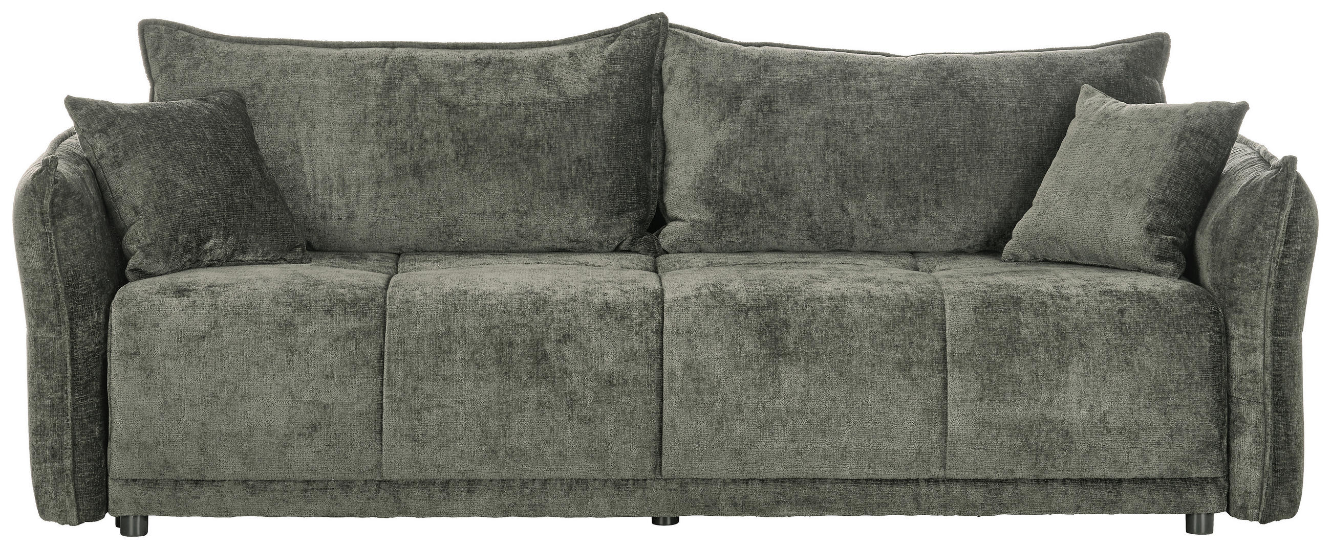 BOXSPRINGSOFA  mit Stoffauswahl, Liegefunktion, Schlafen auf Sitzhöhe, Rücken echt Chenille Dunkelgrün  - Dunkelgrün/Schwarz, MODERN, Kunststoff/Textil (235/95/108cm) - Hom`in