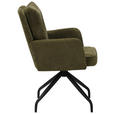 ARMLEHNSTUHL  Sitzfläche 180° drehbar Mikrofaser  - Schwarz/Grün, Design, Textil/Metall (60/90/68cm) - Carryhome
