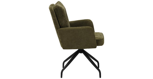 ARMLEHNSTUHL  Sitzfläche 180° drehbar Mikrofaser  - Schwarz/Grün, Design, Textil/Metall (60/90/68cm) - Carryhome