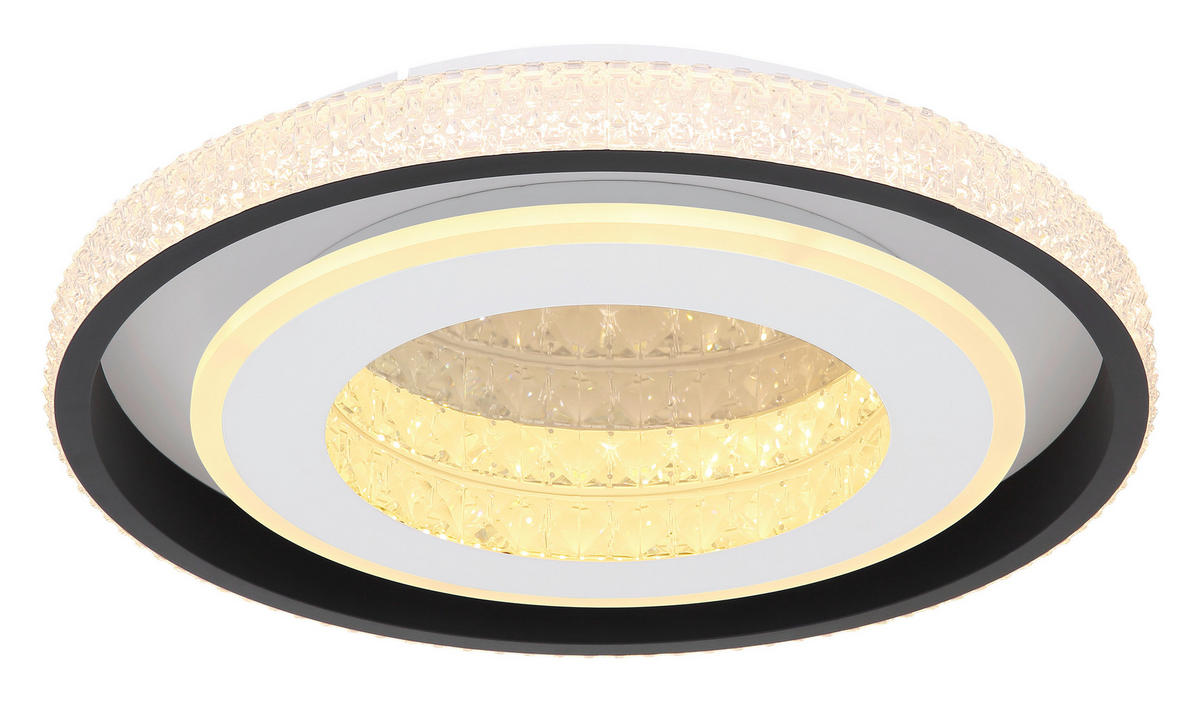 LED MENNYEZETI LÁMPA - fekete/fehér, Trend, műanyag/Üveg (50/8cm) - Novel
