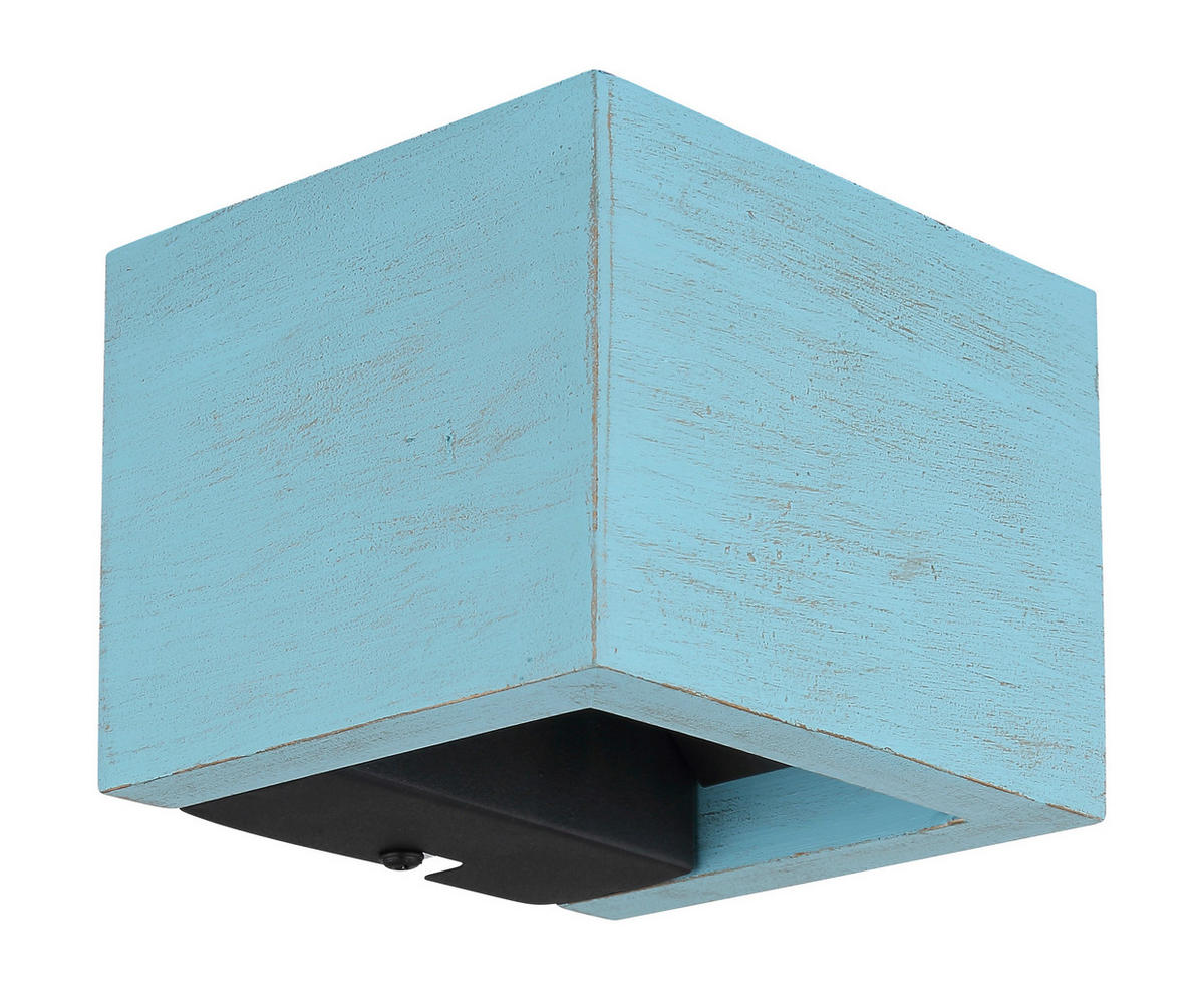 NÁSTĚNNÉ LED SVÍTIDLO, 13.2/11.3/9.8 cm - modrá/černá, Design, kov/kompozitní dřevo (13.2/11.3/9.8cm) - Globo