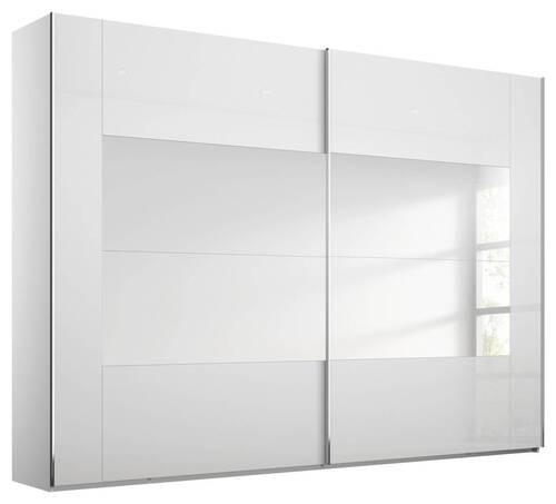 SCHWEBETÜRENSCHRANK in Weiss  - Chromfarben/Weiss, Design, Glas/Holzwerkstoff (271/223/68cm) - Xora