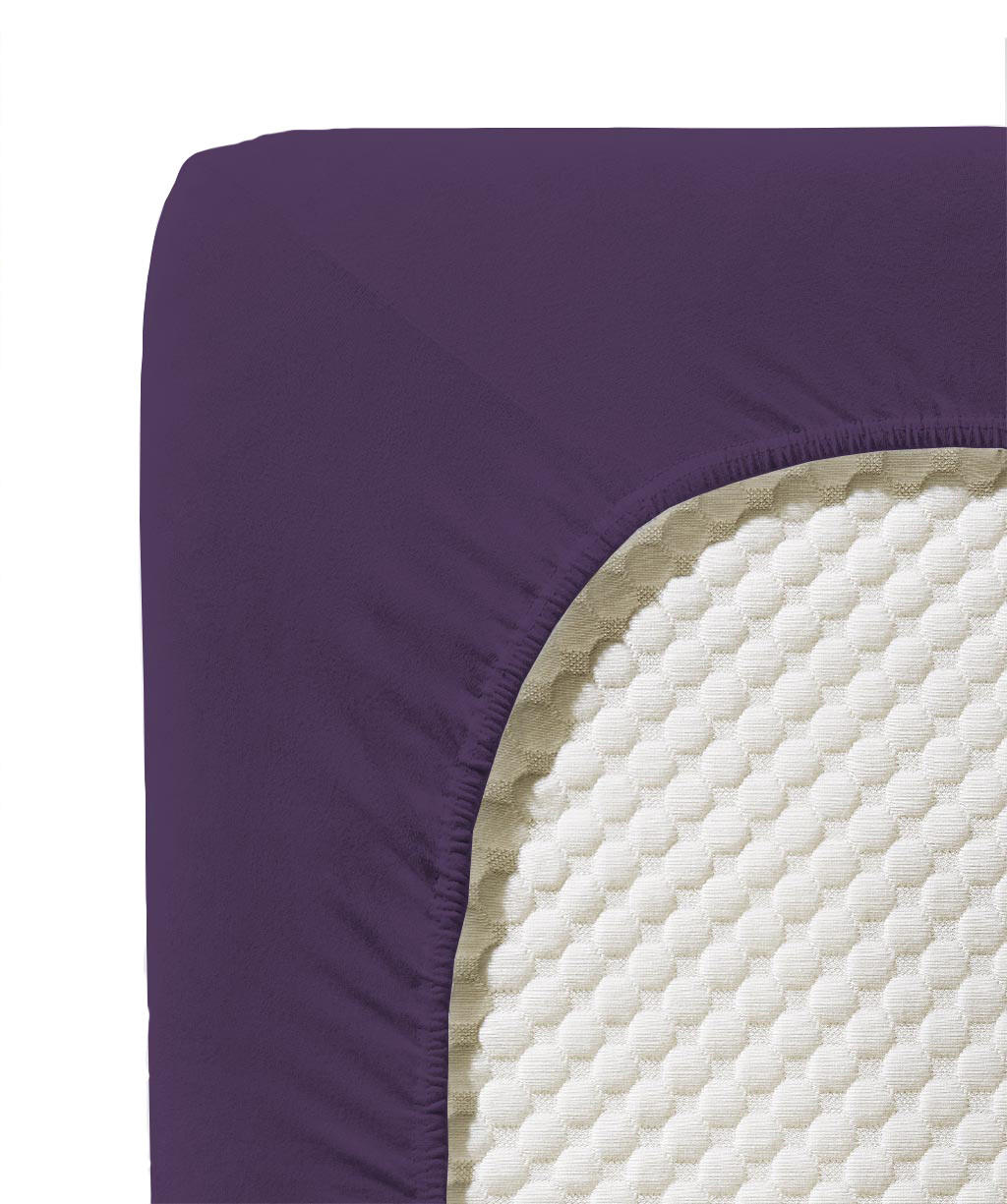SPANNBETTTUCH Jenny C Single-Jersey - Aubergine, Basics, Textil (100/200cm) - Fleuresse