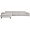 ECKSOFA Flachgewebe Ecru  - Wildeiche/Ecru, Design, Holz/Textil (193/334cm) - Niels Andersson