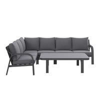 LOUNGE GARNITURA  siva, tamno siva   - siva/tamno siva, Design, staklo/metal (264/204cm) - Amatio