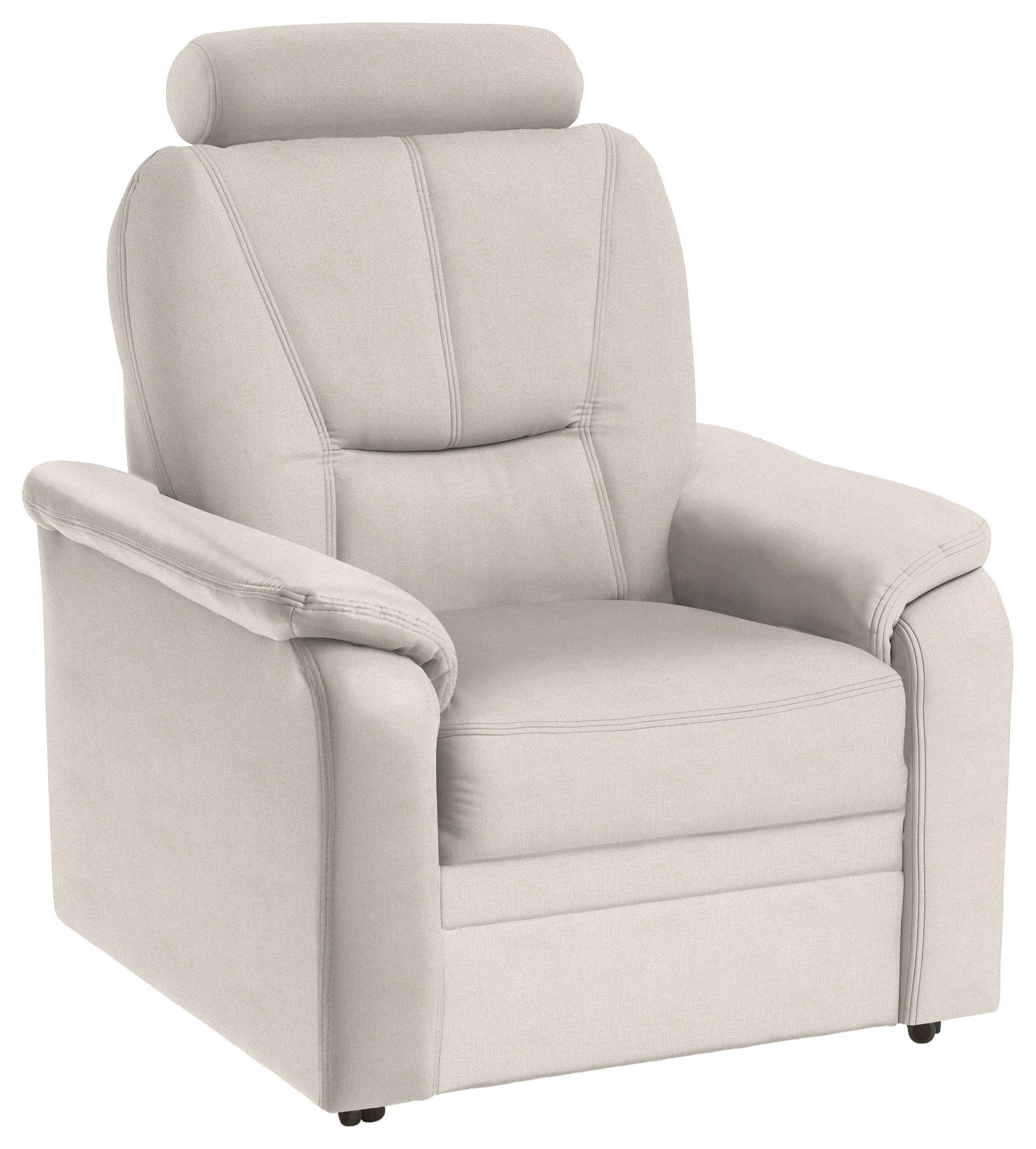 FERNSEHSESSEL Chenille Naturfarben  - Schwarz/Naturfarben, Konventionell, Kunststoff/Textil (90/96/89cm) - Beldomo Comfort
