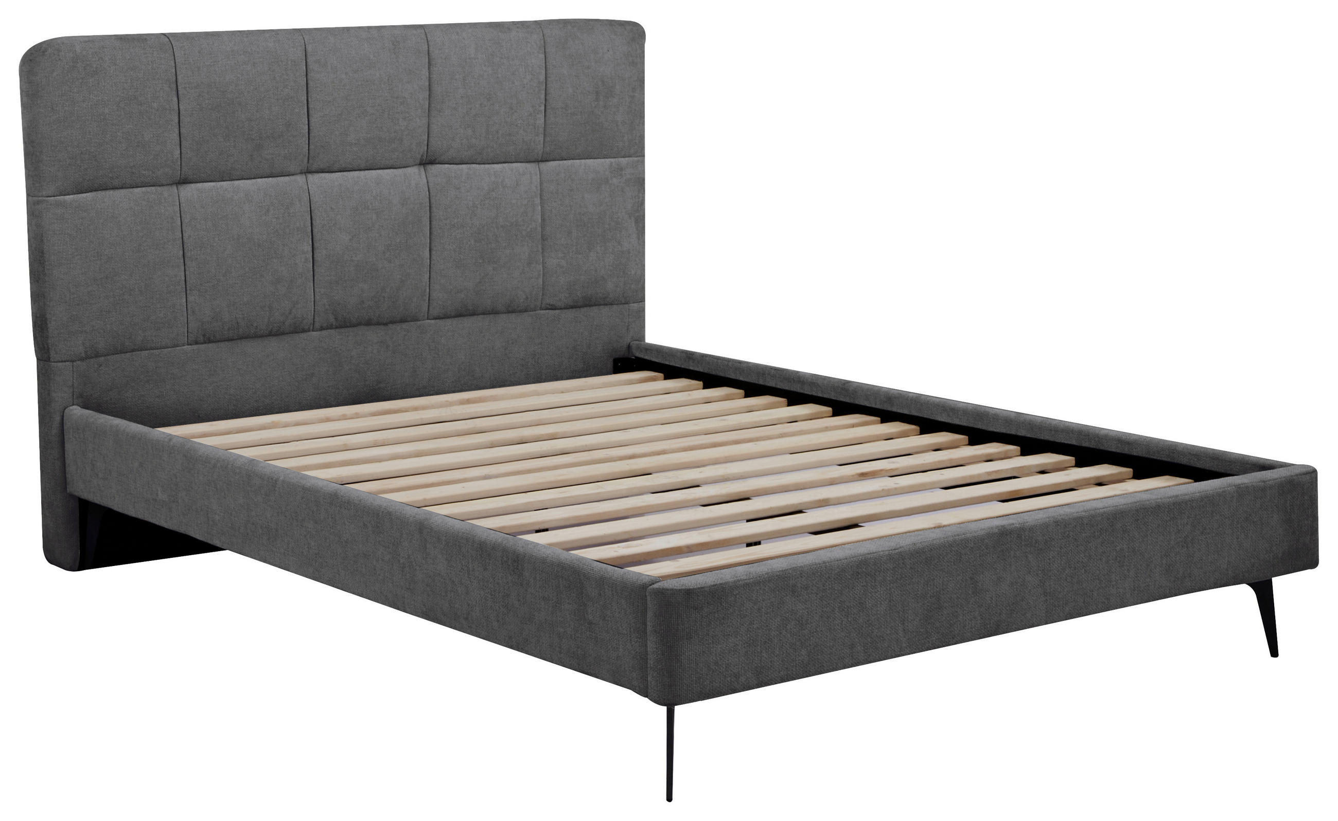 POLSTERBETT 140/200 cm  in Dunkelgrau  - Dunkelgrau/Schwarz, Design, Holz/Textil (140/200cm) - Boxxx