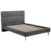 POLSTERBETT 140/200 cm  in Dunkelgrau  - Dunkelgrau/Schwarz, Design, Holz/Textil (140/200cm) - Boxxx