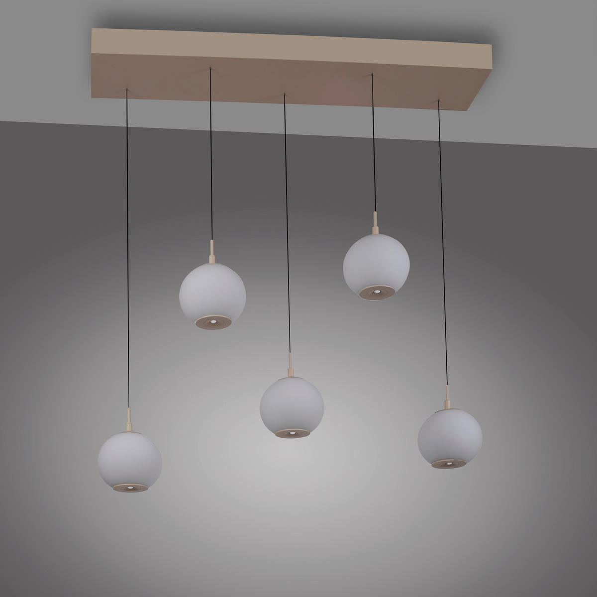 LED-HÄNGELEUCHTE Sandora 92/25/180 cm  - Sandfarben, Design, Glas/Kunststoff (92/25/180cm) - Paul Neuhaus