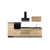 KÜCHENLEERBLOCK  in Eiche Artisan  - Anthrazit/Schwarz, Basics, Holzwerkstoff/Kunststoff (320cm) - P & B