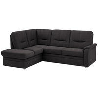 ECKSOFA Chenille Graubraun  - Graubraun/Schwarz, Konventionell, Kunststoff/Textil (185/235cm) - Beldomo Comfort