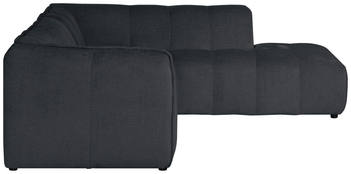 ECKSOFA  LIVOLI Grau Chenille  - Schwarz/Grau, Design, Textil (260/218cm) - MID.YOU